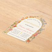 Mädchen Bestätigung Goldbogen Blumen Wasserfarbe Acryleinladungen (Ablage )