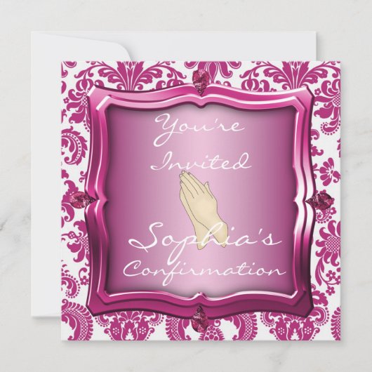 MÄDCHEN-BESTÄTIGUNGS-ELEGANTE EINLADUNGEN (Vorderseite)