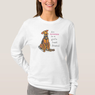Mädchen-bester Freund Airedales Terrier T-Shirt