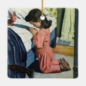 Mädchen beten zu Bedtime, das Fürstengebet Keramikornament (Rückseite)