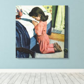 Mädchen beten zu Bedtime, das Fürstengebet Leinwanddruck (Insitu (Holzboden))