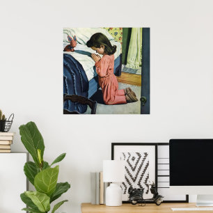 Mädchen beten zu Bedtime, das Fürstengebet Poster