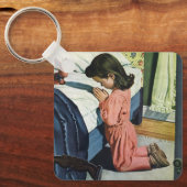 Mädchen beten zu Bedtime, das Fürstengebet Schlüsselanhänger (Vorderseite)