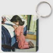 Mädchen beten zu Bedtime, das Fürstengebet Schlüsselanhänger (Rückseite)