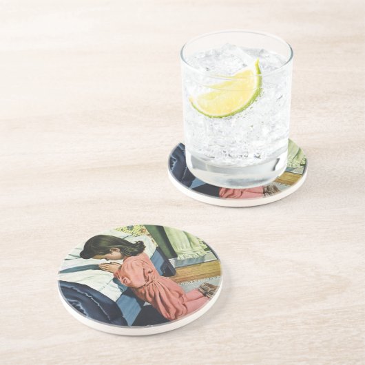 Mädchen beten zu Bedtime, das Fürstengebet Untersetzer (Seite)