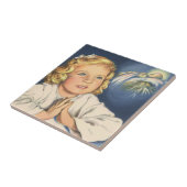 Mädchen beten zu Jesus Christus, Gebete in der Bed Fliese (Seite)