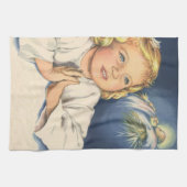 Mädchen beten zu Jesus Christus, Gebete in der Bed Geschirrtuch (Horizontal)