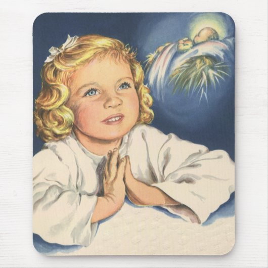 Mädchen beten zu Jesus Christus, Gebete in der Bed Mousepad (Vorne)