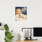 Mädchen beten zu Jesus Christus, Gebete in der Bed Poster (Heimbüro)