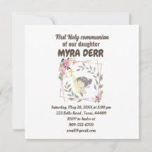 Mädchen beten zu jesus über erste Kommunion