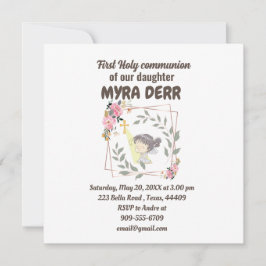 Mädchen beten zu jesus über erste Kommunion