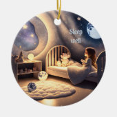 Mädchen betet im Mondlicht und durch Sternenlicht Keramik Ornament (Vorne)