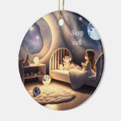 Mädchen betet im Mondlicht und durch Sternenlicht Keramik Ornament (Links)