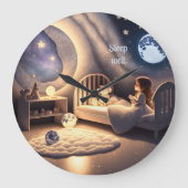 Mädchen betet im Mondschein und durch Sternenlicht Große Wanduhr (Vorderseite)