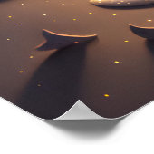 Mädchen betet im Mondschein und durch Sternenlicht Poster (Ecke)