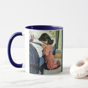 Mädchen betet zur Schlafenszeit, Vaterunser Tasse