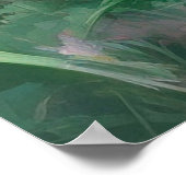 Mädchen bewundert eine Blume in ihren Händen Poster (Ecke)