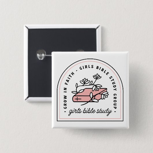 Mädchen Bibelstudium Lesegruppe Ästhetik Button (Vorne & Hinten)