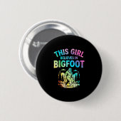 Mädchen Bigfoot-Gläubiger Tie Dye Sasquatch Krypti Button (Vorne & Hinten)