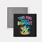Mädchen Bigfoot-Gläubiger Tie-Dye Sasquatch-Krypti Magnet (Vorderseite/Rückseite)