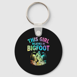 Mädchen Bigfoot-Gläubiger Tie Dye Sasquatch Krypti Schlüsselanhänger