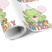 Mädchen Birthday Frosch mit Ballons Packpapier (Rolleneckpunkt)