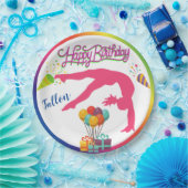 Mädchen Birthday Gymnastics Handspring Rainbow Tri Pappteller (Party)