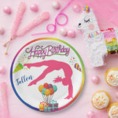Mädchen Birthday Gymnastics Handspring Rainbow Tri Pappteller (Party)