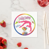 Mädchen Birthday Gymnastics Handspring Rainbow Tri Serviette (Beispiel)