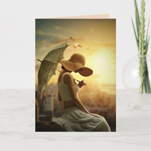 MÄDCHEN-BLANK-KARTE DANKESKARTE (Vorderseite)