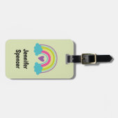 Mädchen Blassgrüner Regenbogen Gepäckanhänger (Vorderseite horizontal)