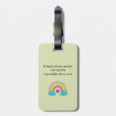 Mädchen Blassgrüner Regenbogen Gepäckanhänger (Rückseite vertikal)