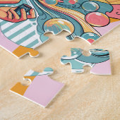 Mädchen bläst abstrakte Blasen Illustrationskunst Puzzle (Seite)