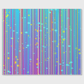 Mädchen blau, Lila, Streifen, Glitzern Geschenkpapier (Flach)