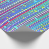 Mädchen blau, Lila, Streifen, Glitzern Geschenkpapier (Ecke)