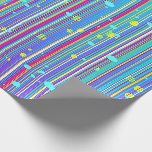 Mädchen blau, Lila, Streifen, Glitzern Geschenkpapier (Ecke)