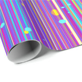 Mädchen blau, Lila, Streifen, Glitzern Geschenkpapier (Rolleneckpunkt)