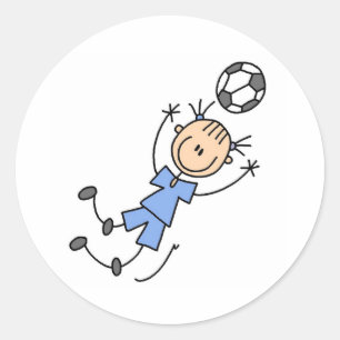Mädchen-blaue Fußball-Uniform Runder Aufkleber