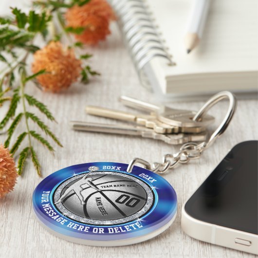 Mädchen-blauer billiger personalisierter schlüsselanhänger (Vorderseite rechts)