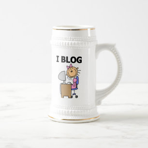 Mädchen-Bloggerin Bierglas