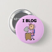 Mädchen-Bloggerin Button (Vorne & Hinten)