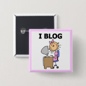 Mädchen-Bloggerin Button (Vorne & Hinten)