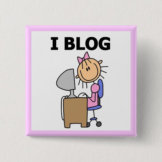 Mädchen-Bloggerin Button (Vorderseite)