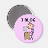 Mädchen-Bloggerin Magnet (Vorderseite/Rückseite)