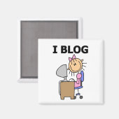 Mädchen-Bloggerin Magnet (Vorderseite/Rückseite)