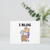 Mädchen-Bloggerin Postkarte (Stehend Vorderseite)