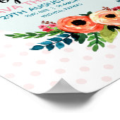 Mädchen Blume Niedlich Blumengeburt Stats Baby Kin Poster (Ecke)