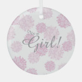 Mädchen Blumendusche Botanische Windel Ornament Aus Glas (Vorderseite)