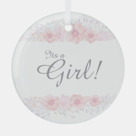 Mädchen Blumendusche Botanische Windel Ornament Aus Glas