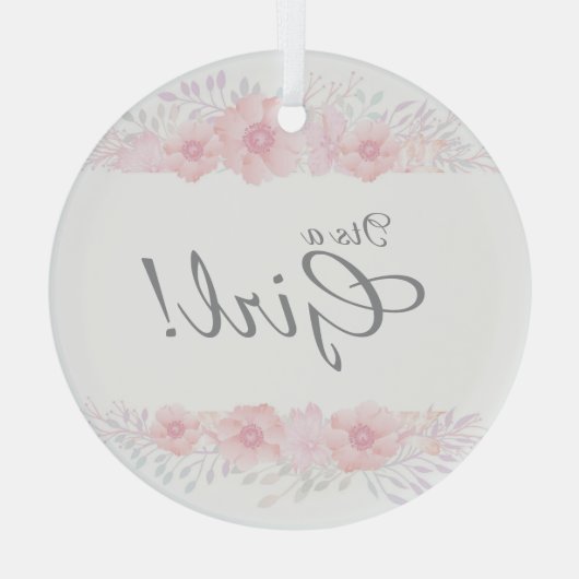 Mädchen Blumendusche Botanische Windel Ornament Aus Glas (Rückseite)